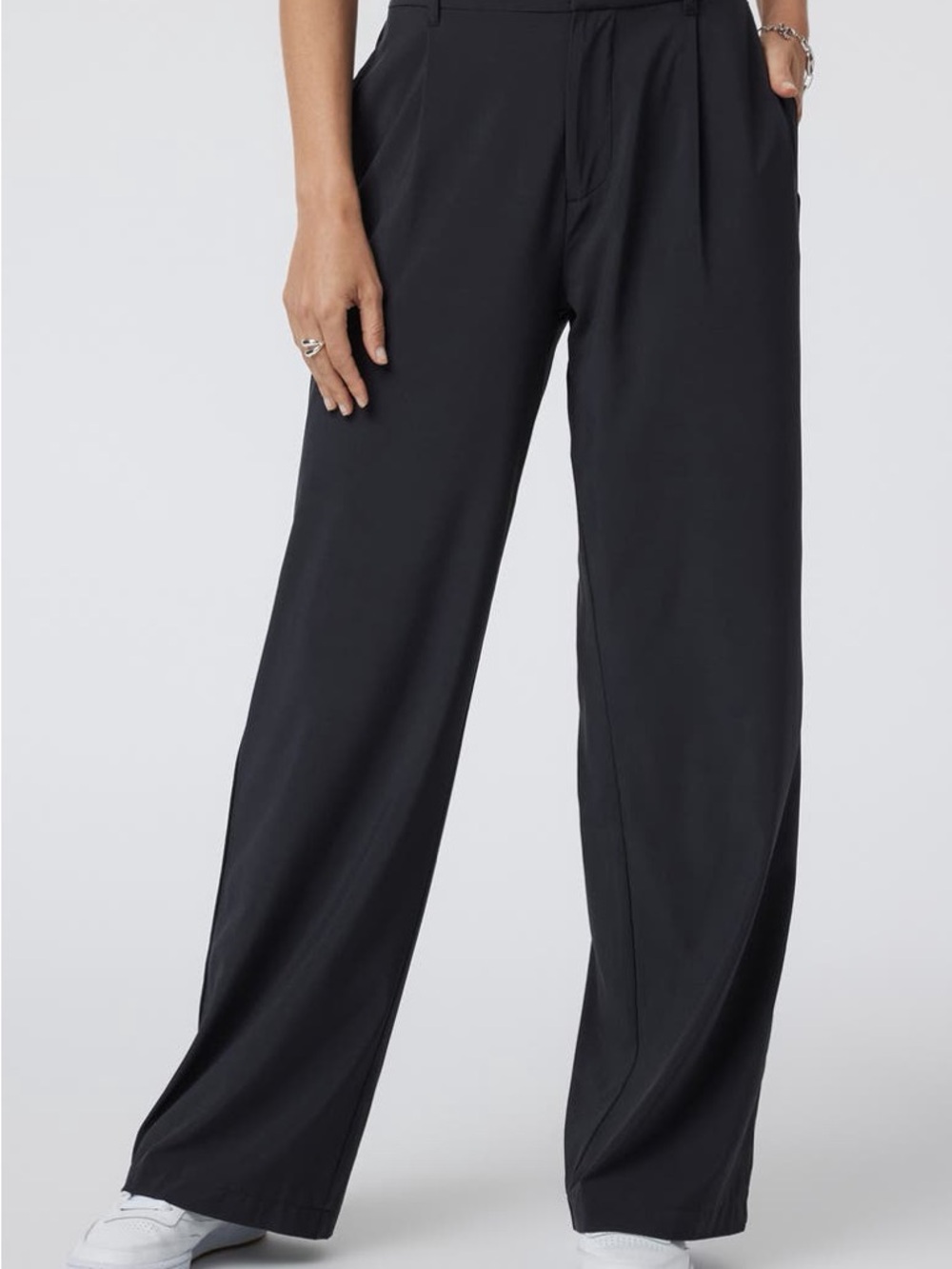 Vuori Villa Trouser Black Wide-Leg Women's Pants - Classic Stretch
